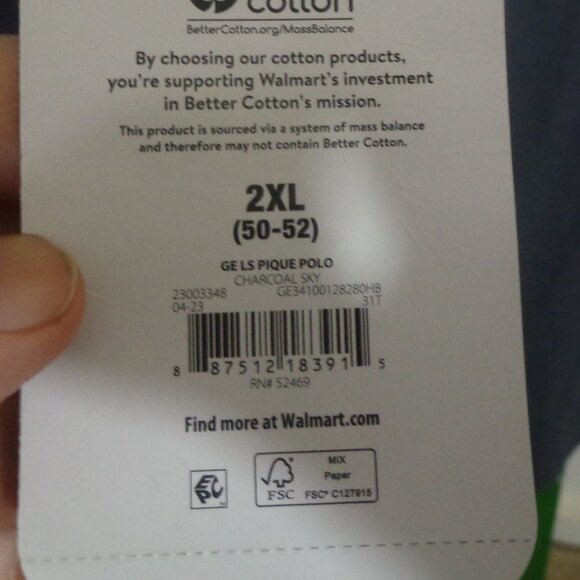 George Long Sleeve Polo Shirt Men sz 2XL - Picture 4 of 5